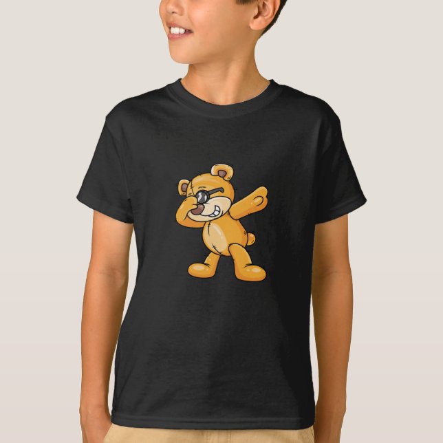 Funny Dabbing Bear Dab-Dance Tecknad Animals T Shirt (Framsida)