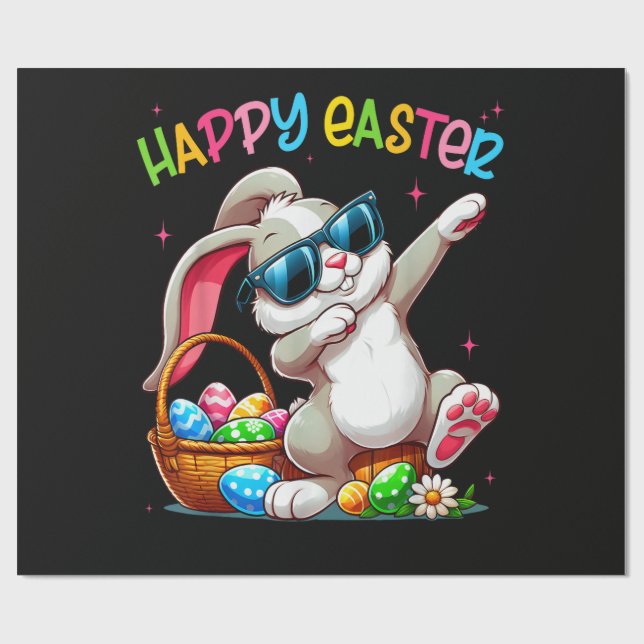 Funny Dabbing Bunny Easter Happy Easter Presentpapper (Platt)