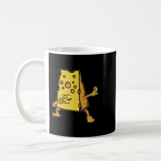 Funny Dabbing Cheddar Cheese Teckning Tee Kids Kaffemugg (Vänster)