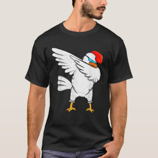 Funny Dabbing Chicken Älskare Coola Dab Party Gift T Shirt