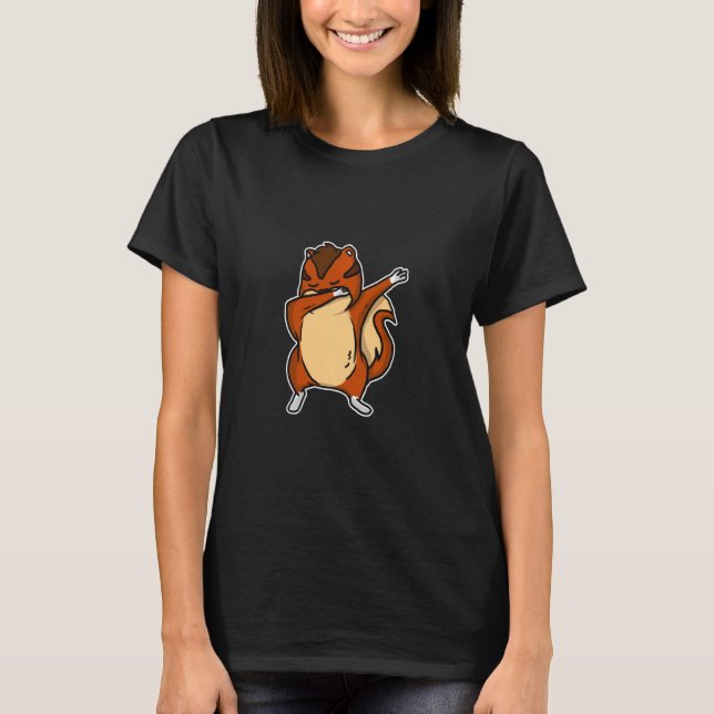 Funny Dabbing Chipmunk Dance Coola Squirrel T Shirt (Framsida)