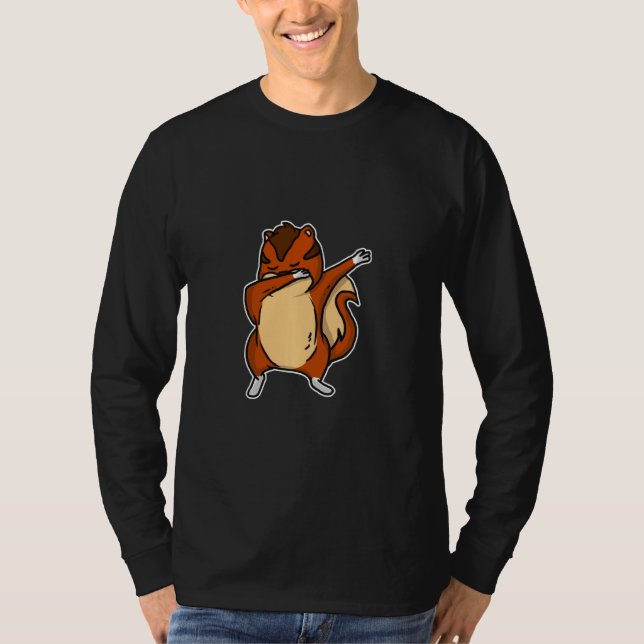 Funny Dabbing Chipmunk Dance Coola Squirrel T Shirt (Framsida)