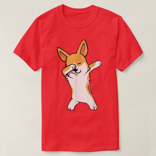Funny Dabbing Corgi hund Dab Dance T-Shirt (Design framsida)