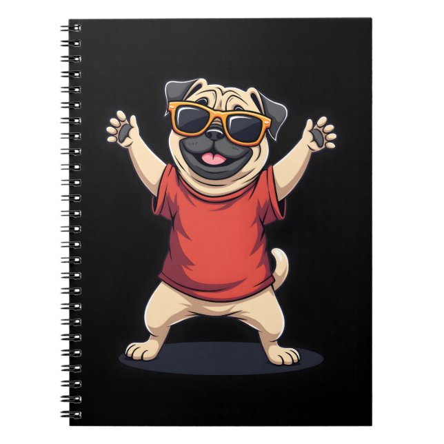 Funny Dabbing Dab Pug Pets Dance Animal Puppy Anteckningsbok (Framsidan)