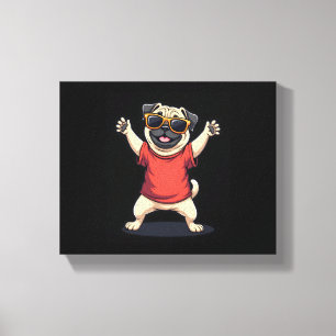 Funny Dabbing Dab Pug Pets Dance Animal Puppy Canvastryck