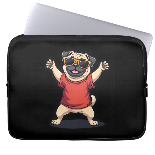 Funny Dabbing Dab Pug Pets Dance Animal Puppy Laptop Fodral (Framsidan)