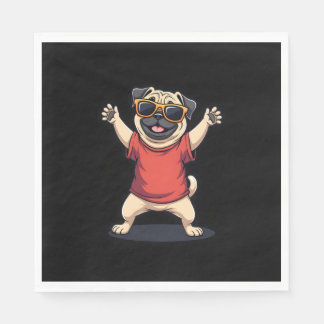 Funny Dabbing Dab Pug Pets Dance Animal Puppy Pappersservett