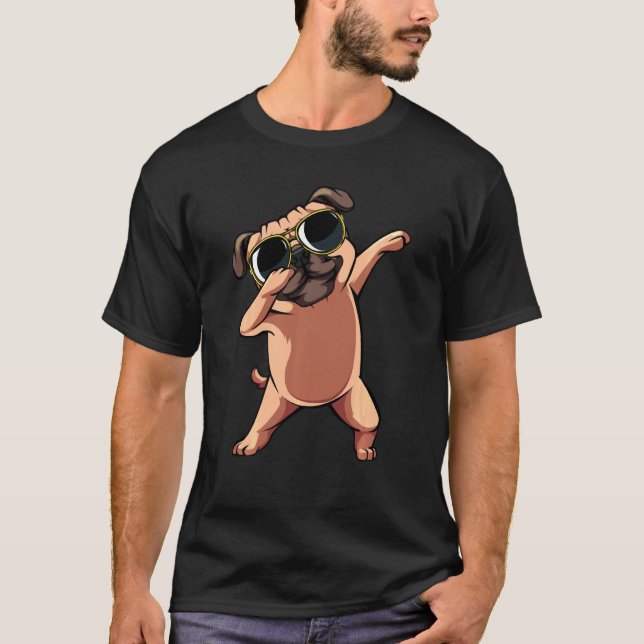 Funny Dabbing Dab Pug Pets Dance Animal Puppy T Shirt (Framsida)