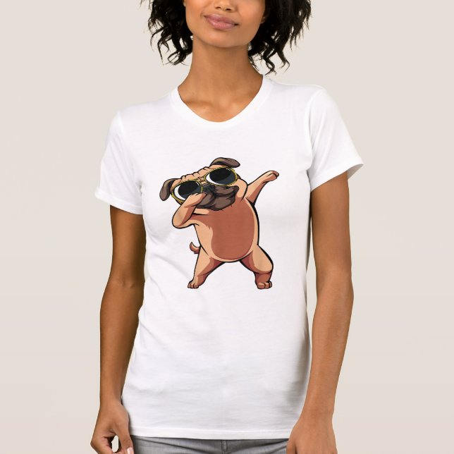 Funny Dabbing Dab Pug Pets Dance Animal Puppy T Shirt (Framsida)