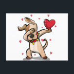 Funny Dabbing Dog Heart Valentine's Day Gift Boys  Vykort<br><div class="desc">• Cute dabbing dog Valentine's heart graphic for anyone who loves dogs or cupid, and dog lovers, dog mom and dad. Funny dabbing dance design is a great Valentine's Day costume outfit for boys and girls to wear on this holiday festive event. Featuring a cute dog holding a red heart...</div>