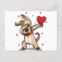 Funny Dabbing Dog Heart Valentine's Day Gift Boys 