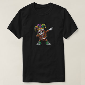 Funny Dabbing football Ball Mardi Gras Jester Hat  T Shirt