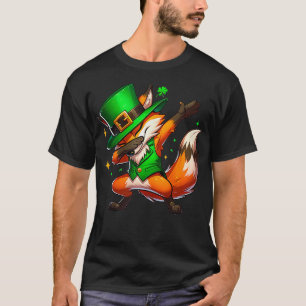 Funny Dabbing Fox St patricks day Boys Girls Dab T Shirt