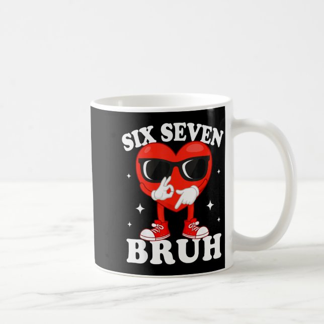 Funny Dabbing Heart Bruh 67 Meme Valentine's Day  Kaffemugg (Höger)