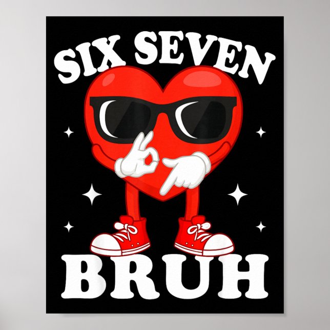 Funny Dabbing Heart Bruh 67 Meme Valentine's Day  Poster (Framsidan)