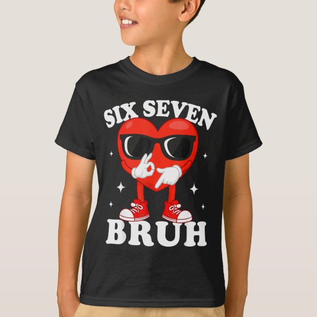 Funny Dabbing Heart Bruh 67 Meme Valentine's Day  T Shirt (Framsida)