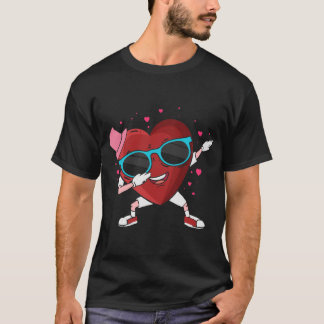 Funny Dabbing Heart Valentine Day T-Shirt för mig