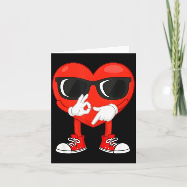 Funny Dabbing Heart Valentines Day 67 Six Seven Lo Kort (Framsida)