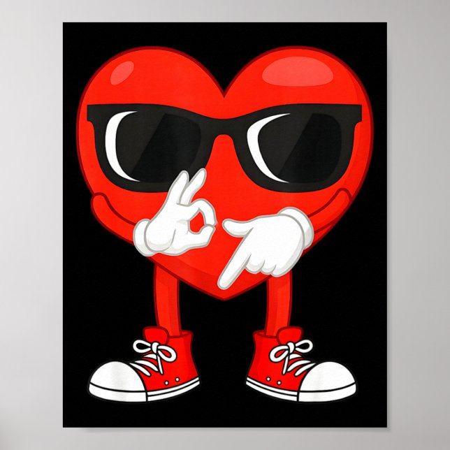Funny Dabbing Heart Valentines Day 67 Six Seven Lo Poster (Framsidan)