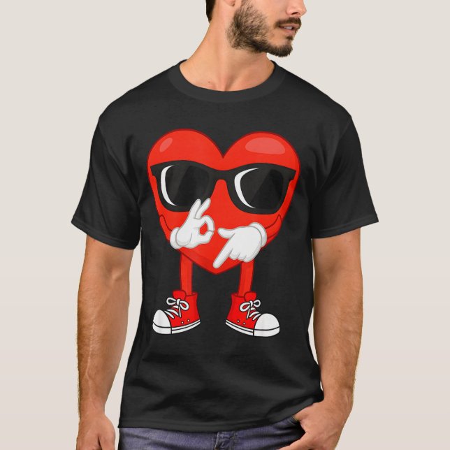 Funny Dabbing Heart Valentines Day 67 Six Seven Lo T Shirt (Framsida)