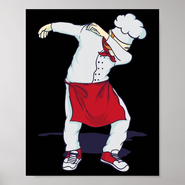 Funny Dabbing Hibachi Chef Cute Sous Head Cook Dab Poster (Framsidan)
