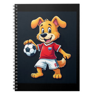 Funny Dabbing Hund Russian Soccer Jersey Russian F Anteckningsbok
