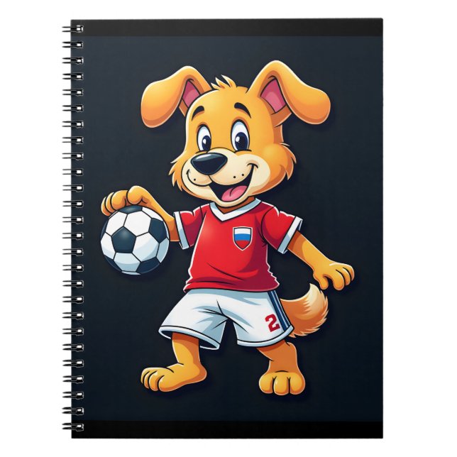 Funny Dabbing Hund Russian Soccer Jersey Russian F Anteckningsbok (Framsidan)