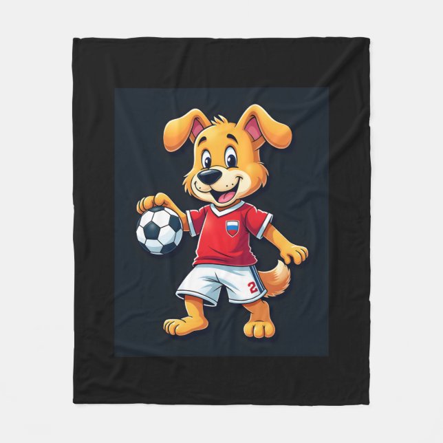 Funny Dabbing Hund Russian Soccer Jersey Russian F Fleecefilt (Framsidan)