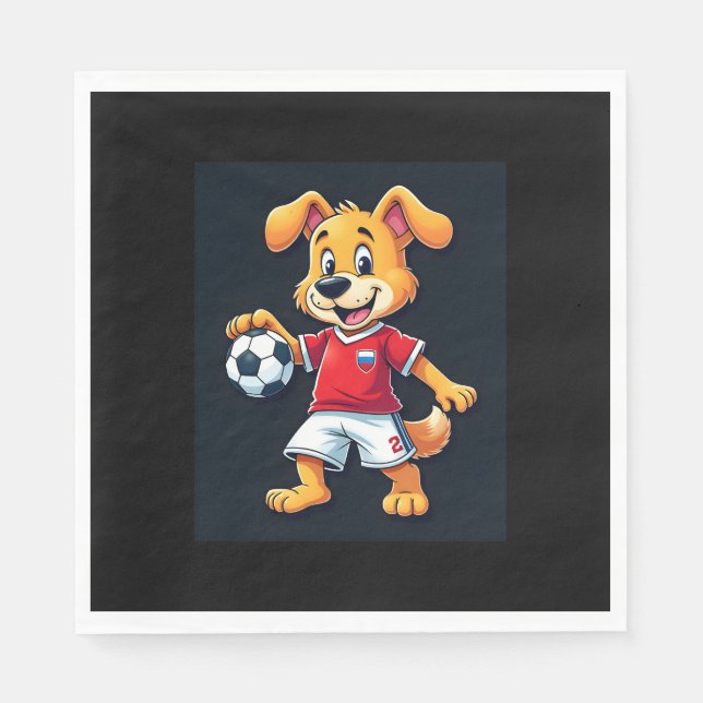 Funny Dabbing Hund Russian Soccer Jersey Russian F Pappersservett (Framsidan)
