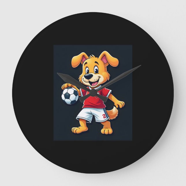Funny Dabbing Hund Russian Soccer Jersey Russian F Stor Klocka (Framsida)