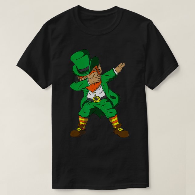 Funny Dabbing Kids Boy St patricks day T Shirt (Design framsida)