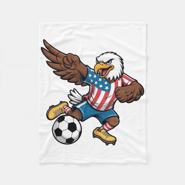 Funny Dabbing Ld Eagle Usa Soccer - Usa Flag Socce Fleecefilt (Framsidan)