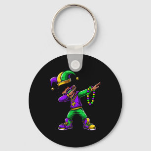 Funny Dabbing Mardi Gras for Black Boy Outfit Jest Nyckelring