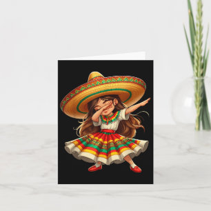 Funny Dabbing Mexican Sombrero Cinco De Mayo Girl Kort