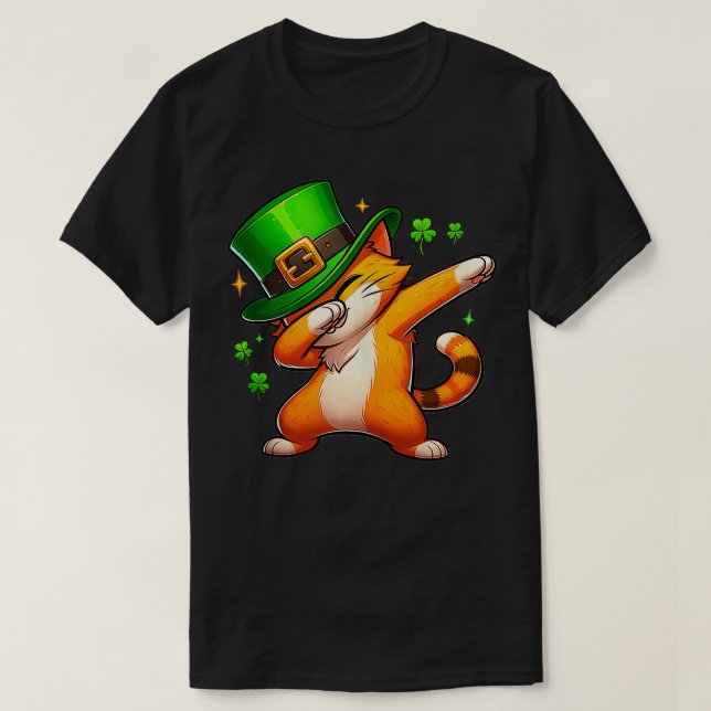 Funny Dabbing Orange Cat St patricks day Boys Dab T Shirt (Design framsida)