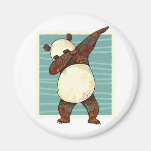 Funny Dabbing Panda Bear Tonåring Tecknad-Kid för Magnet