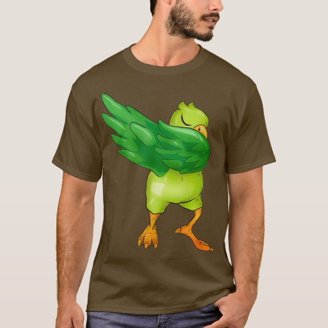 Funny Dabbing Parrot Gift Kids Parrot Älskare T Shirt (Framsida)