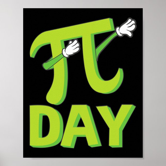 Funny Dabbing Pi Day Party Poster (Framsidan)
