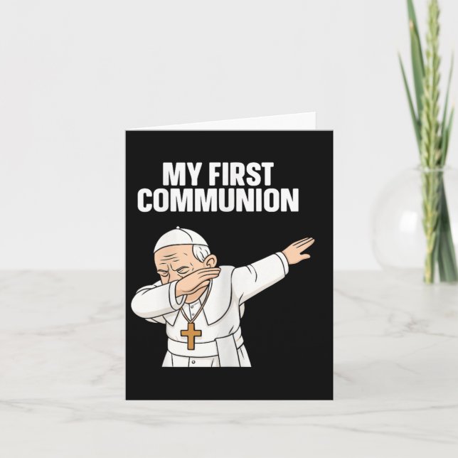 Funny Dabbing Pope Min första kommunfullmäktige Te Kort (Framsida)