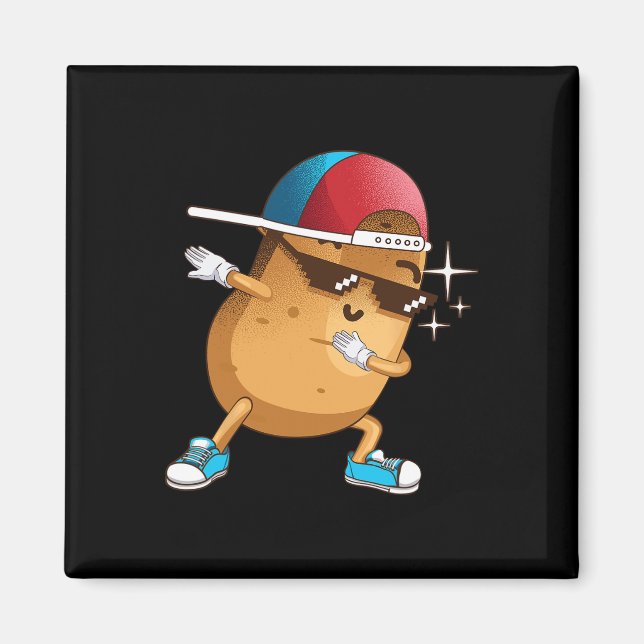 Funny Dabbing Potato Gift Coola Dancing Spuds Hip- Magnet (Framsidan)