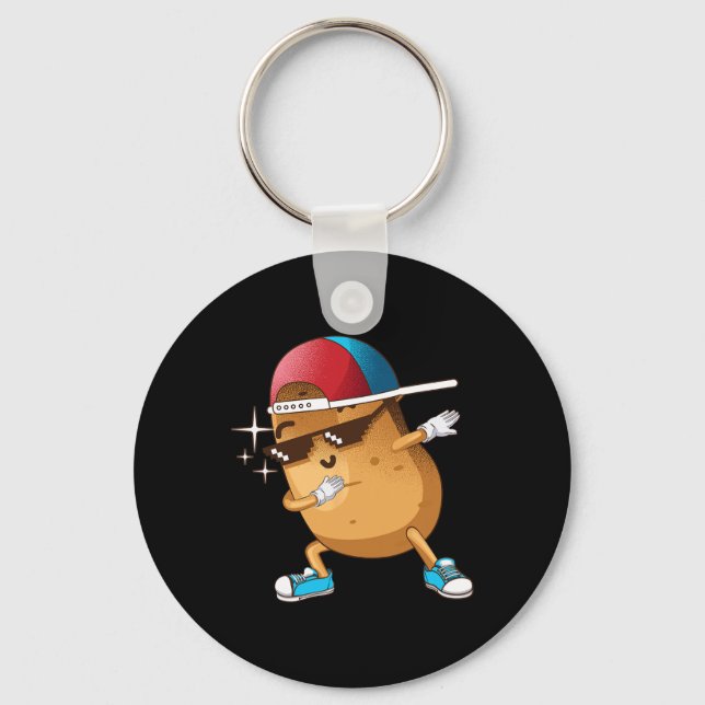 Funny Dabbing Potato Gift Coola Dancing Spuds Hip- Nyckelring (Framsida)