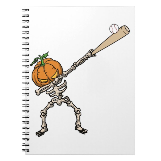 Funny Dabbing Pumpkin Head Baseball Gift Idea Anteckningsbok (Framsidan)