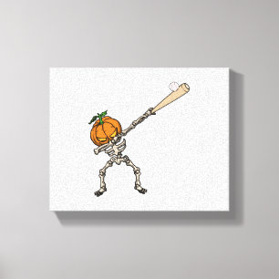 Funny Dabbing Pumpkin Head Baseball Gift Idea Canvastryck