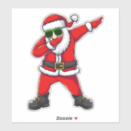 Funny Dabbing Santa Claus Shades Trendy Christmas Klistermärken