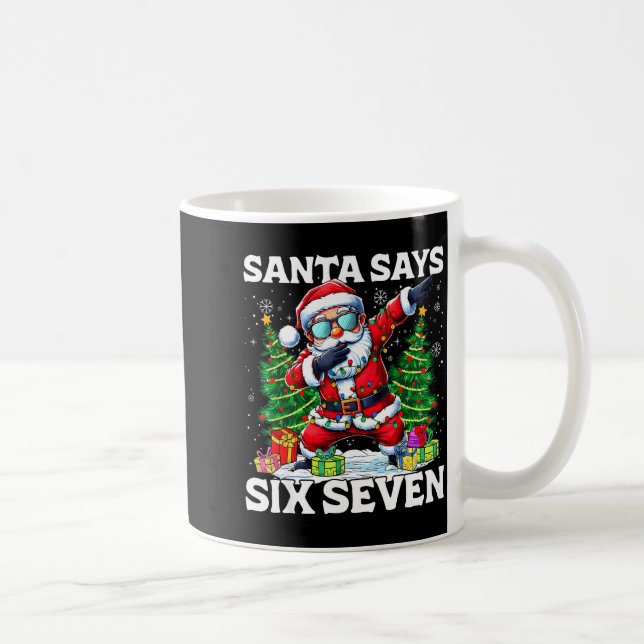 Funny Dabbing Santa Says Six Seven 67 Meme Christm Kaffemugg (Höger)