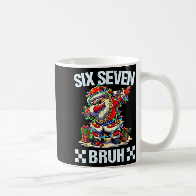 Funny Dabbing Santa Six Seven Bruh Christmas 67 Me Kaffemugg (Höger)