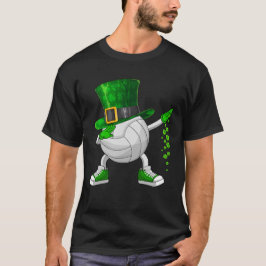 Funny Dabbing Shamrock Volleyball St patrick's day T Shirt