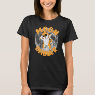 Funny Dabbing Shiba Inu hund med solglasögon Måne  T Shirt