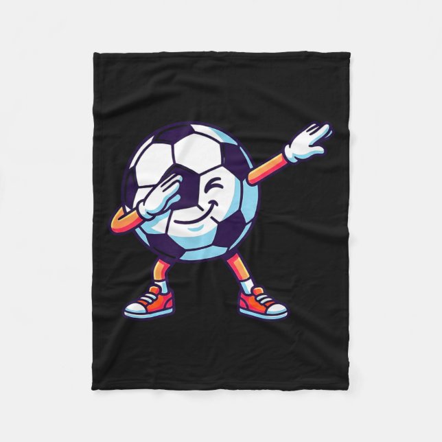 Funny Dabbing Soccer Ball Cartoon Srt Gift Kids Bo Fleecefilt (Framsidan)