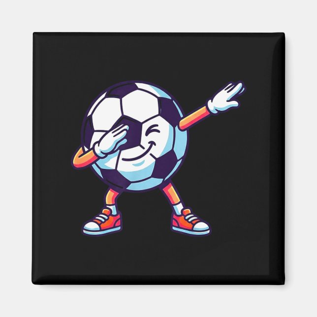 Funny Dabbing Soccer Ball Cartoon Srt Gift Kids Bo Magnet (Framsidan)